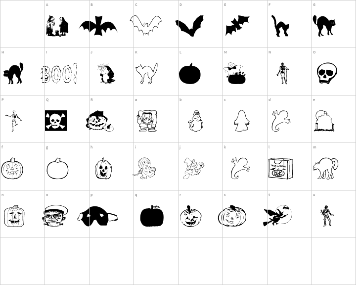 AEZ halloween dingbats | Font Zillion